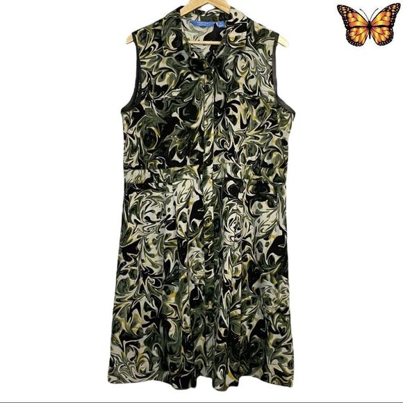 Simply Vera Vera Wang Marble Print A-line Sleeveless Dress Size Extra Large - Picture 1 of 14